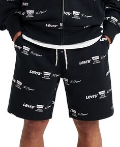 Мужские шорты свободного кроя с кулиской и логотипом по всей поверхности Levi&apos;s Levis