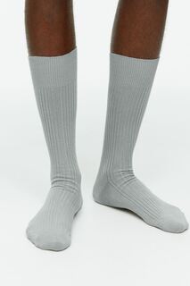 Хлопковые носки Supima в рубчик ARKET