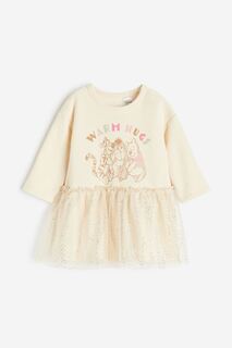 Платье H&amp;M Disney Winnie the Pooh Printed Tulle-skirt, светло-бежевый H&M
