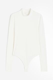 Боди H&amp;M Mock Turtleneck Thong, белый H&M