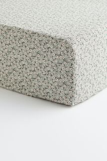 Простыня H&amp;M Home Patterned Cotton Fitted, светло-бирюзовый