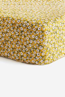 Простыня H&amp;M Home Patterned Cotton Fitted, желтый