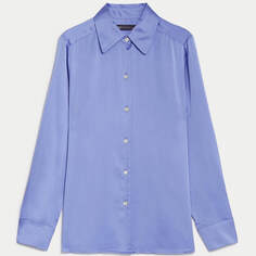 Рубашка Marks &amp; Spencer M&amp;S Collection Satin Collared, сиреневый