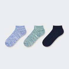 Короткие носки из смешанной пряжи (три пары) Uniqlo, синий