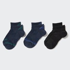 Спортивные носки до щиколотки (три пары) Uniqlo, темно-синий