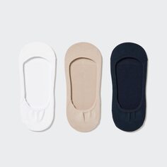 Низкие невидимые носки для неявки (три пары) Uniqlo, кремовый