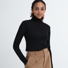 Водолазка из прозрачного джерси Uniqlo, черный