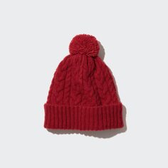 Детская вязаная шапка HEATTECH Cable Uniqlo, красный