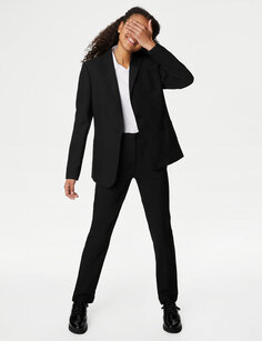 Школьный пиджак приталенного кроя для девочек (9–18 лет) Marks &amp; Spencer, черный