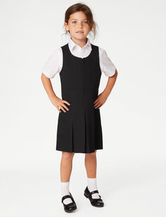 Школьный сарафан со складками для девочек (2–12 лет) Marks &amp; Spencer, черный