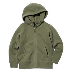 Толстовка Uniqlo Kids Pile Lined Zipped Hooded, хаки