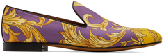 Пурпурно-золотые тапочки Barocco Goddess Versace