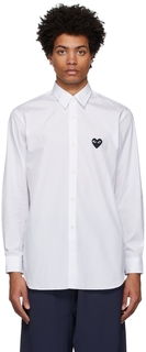 Белая рубашка с нашивкой в ​​виде сердца Comme des Garçons Play
