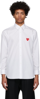 Белая рубашка с нашивкой в ​​виде сердца Comme des Garçons Play