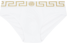 Белые трусы с каймой Greca Versace Underwear