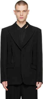 Черный пиджак с V-образным вырезом Dion Lee