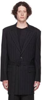 Черный многослойный пиджак с открытыми плечами Juun.J
