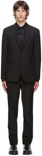 Черный шерстяной приталенный костюм Burberry