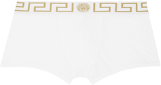 Белые трусы-боксеры с каймой Greca Versace Underwear