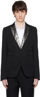 Черный пиджак с металлическими лацканами SAPIO