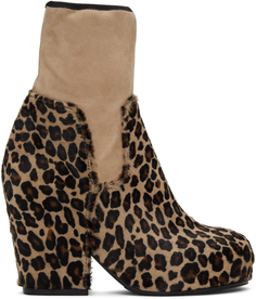 Бежевые ботинки с леопардовым принтом Random Identities