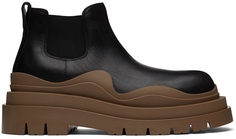 Черно-коричневые ботинки челси с шинами Bottega Veneta
