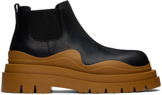 Черно-коричневые ботинки челси с шинами Bottega Veneta