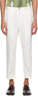 Белые брюки со складками BEAMS PLUS