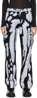 Черно-белые джинсовые брюки карго Theo RtA