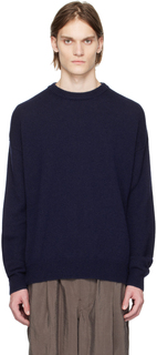 Темно-синий свитер с круглым вырезом Jil Sander