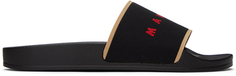 Черные сандалии с логотипом Marni