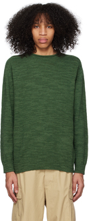 Зеленый свитер с круглым вырезом BEAMS PLUS