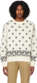 Белый жаккардовый свитер Rhude