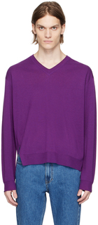 Пурпурный свитер с v-образным вырезом Wooyoungmi