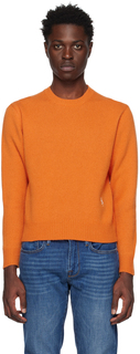 Оранжевый свитер с вышивкой Sporty &amp; Rich