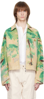 Зеленая куртка с пальмовым деревом Emporio Armani