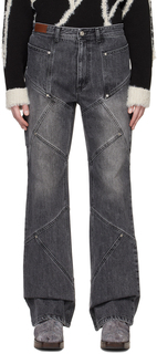 Черные джинсы с ремешком на пуговицах Andersson Bell