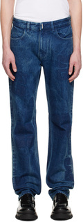 Синие мраморные джинсы Givenchy