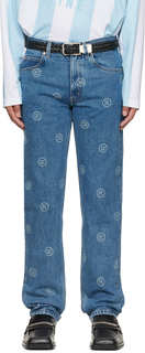 Синие выцветшие джинсы Martine Rose