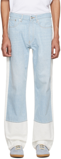 Сине-белые джинсы со вставками BLUEMARBLE
