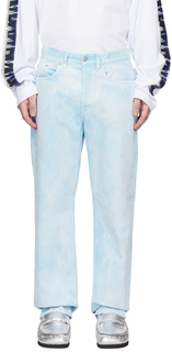 Синие выцветшие джинсы Dries Van Noten