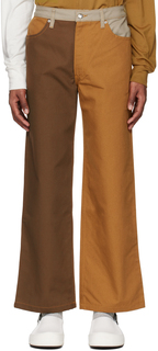 Широкие джинсы SSENSE Exclusive Orange &amp; Brown Eckhaus Latta