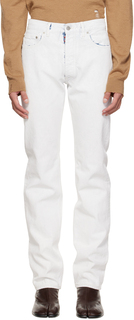 Белые крашеные джинсы Maison Margiela
