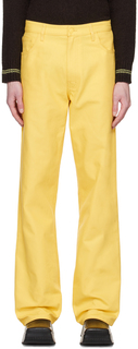 Желтые джинсы в стиле спецодежды Raf Simons