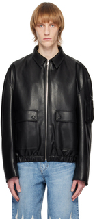 Эксклюзивная черная куртка из искусственной кожи SSENSE System