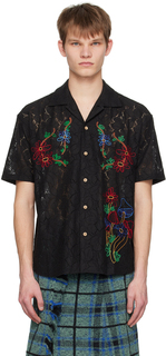 Рубашка с черным цветком и грибами Andersson Bell