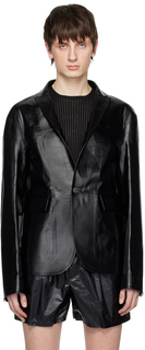 Черная кожаная куртка Vitellino SAPIO