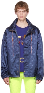 Темно-синяя куртка с узором GG Gucci