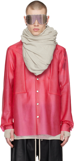 Розовая кожаная куртка с противотуманным карманом Rick Owens