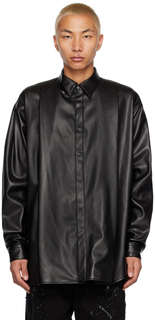 Черная куртка из искусственной кожи со складками Julius